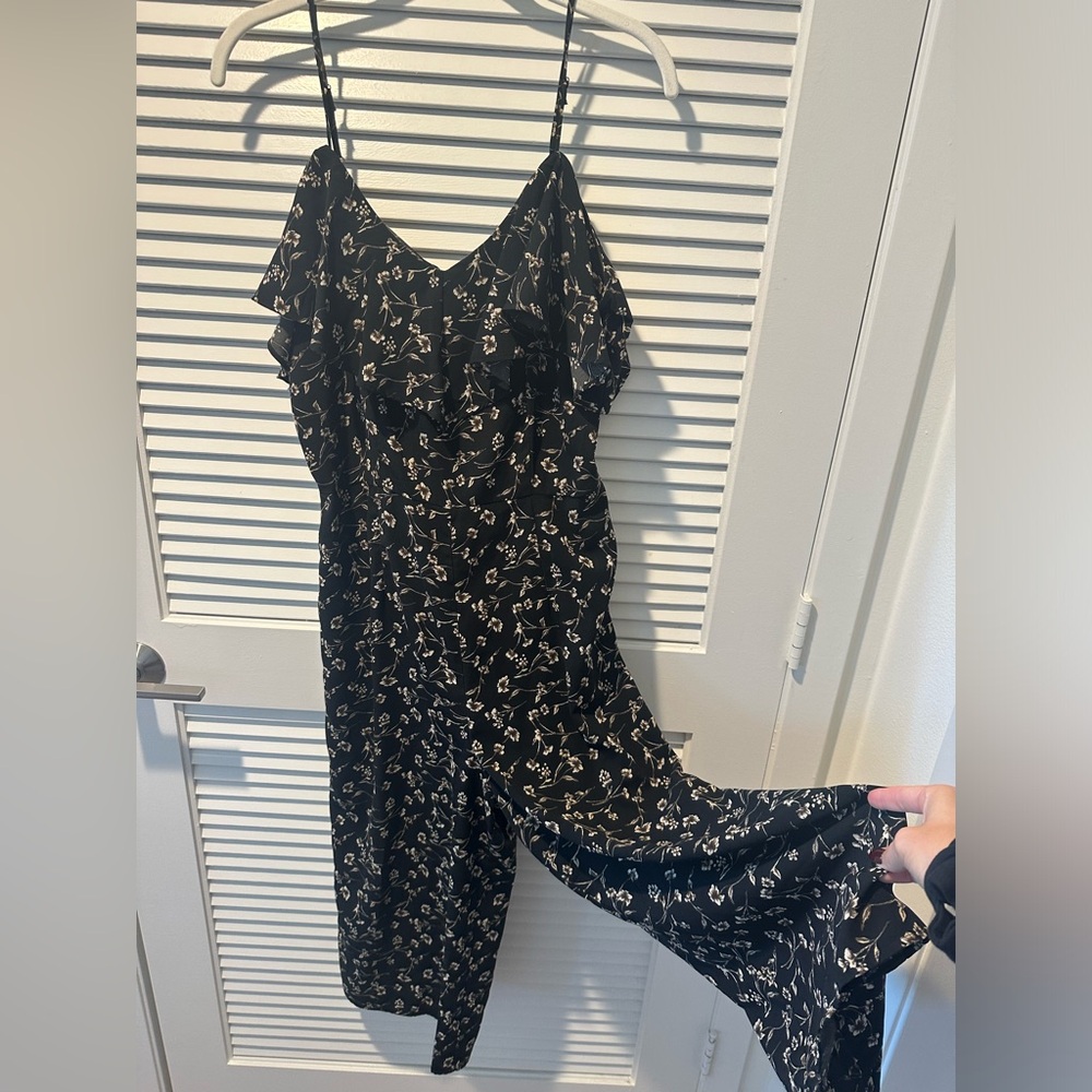 Jumpsuit, floral with ruffle top, adjustable strap